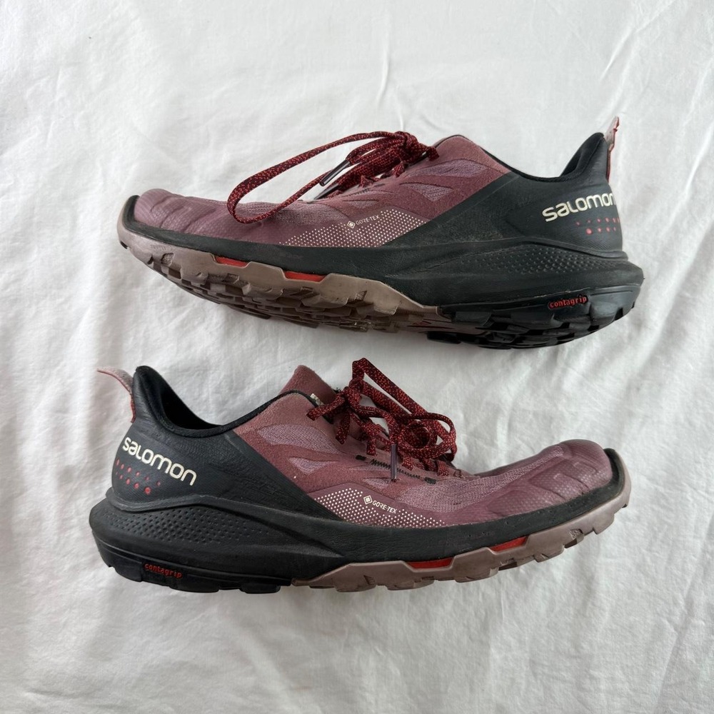 Salomon Outpulse GTX Womens 8.5 Purple Black Gore-Tex Trail Shoes Gorp Outdoor